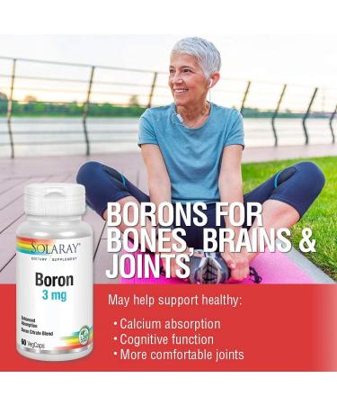 Solaray Biocitrate Boron Supplement 3mg - 60 Count | High-Quality Boron for Bone Health - Buy Online on GoSupps.com