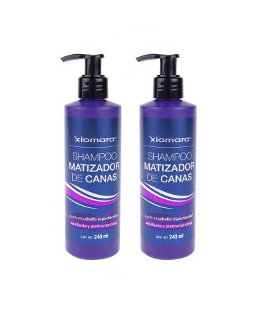 Xiomara Shampoo Matizador/Gray Toning Shampoo Abrillanta Platina Canas 2-Pack of 8.11 Fl Oz each