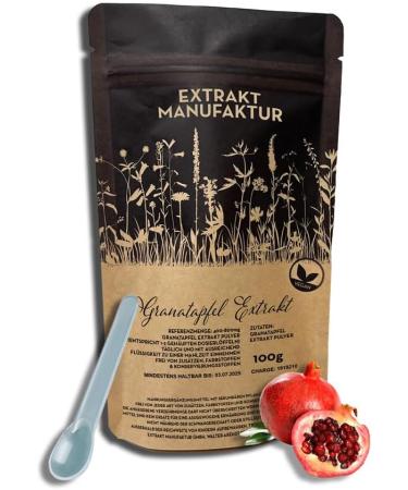 100g Pure Pomegranate Extract Powder - Additive-Free Punica Granatum High Dose Concentrated Natural Vegan Supplement - Buy Online on GoSupps.com