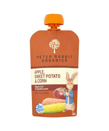 Peter Rabbit Organics, Apple, Sweet Potato, and Corn, 4.4 Ounce Pouches, Pack of 10 Apple, Sweet Potato & Corn
