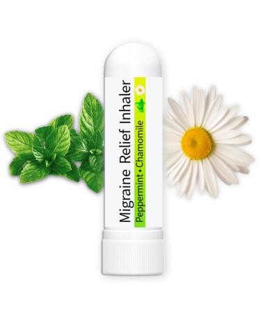 Shuvi Migraine Relief Nasal Inhaler 100% Pure Chamomile & Peppermint Essential Oils Portable Aromatherapy Natural Remedy White