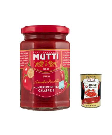 Italian Gourmet E.R. Mutti Sauce with Pizzutello Tomato and Calabrian Chilli Pizzutello sauce and Calabrian pepper 280 g + Italian Gourmet Pulp 400 g