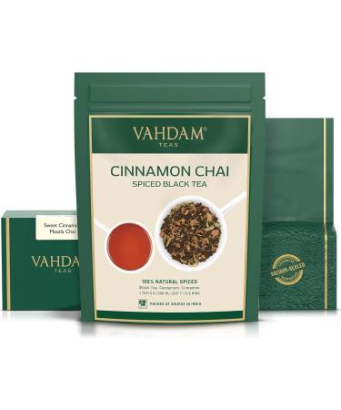 VAHDAM Th Chai pic la Cannelle | 100g Th en Vrac | Chai Indien Authentique avec Cannelle Cardamome & Clous de Girofle | Emball Sous Vide pour la Fra cheur - Buy Online on GoSupps.com