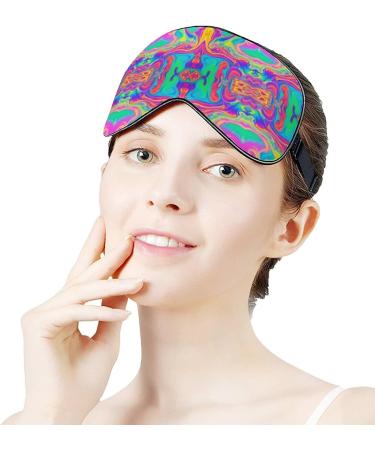 Vintage Neon Rainbow Tie Dye Sleep Mask for Women | Adjustable Eye Shades with Elastic Strap | Best Sleep Accessories - Buy Online on GoSupps.com