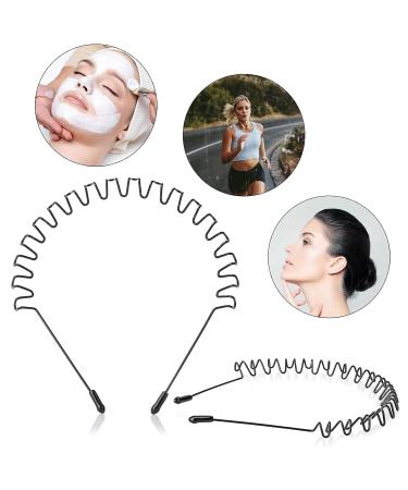 Molain Metal Hair Straps 2 PCS Black Corrugated Feather Headband | Non-Slip Elastic Clips for Sports & Outdoors - Buy Online on GoSupps.com