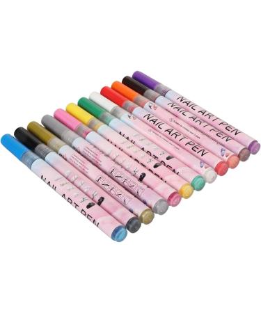 12 Pieces 3D Nail Polish Pens 0.5 mm Tip Bright Colours Easy to Use 3D Nail Art Pen Set for Party Family Salon - Buy Online on GoSupps.com