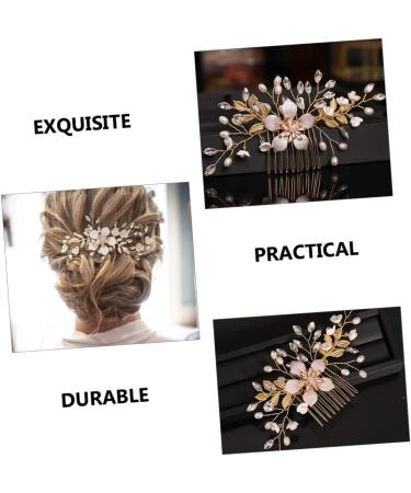 minkissy Comb pearl hair comb Wedding Headpiece bride wedding flower hair Bridal Flower Hair Comb Wedding Flower Hair Comb bride hair clip Bridal Headpieces Metal decorate Wedding - Buy Online on GoSupps.com