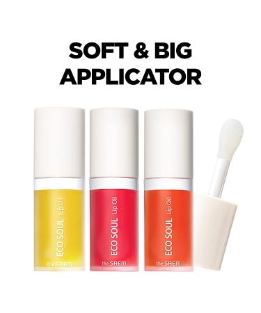 THESAEM Eco Soul Lip Oil 01 Honey | Plumping & Hydrating Lip Oil for Soft Glossy Lips - Sunflower & Olive Oil - 0.21 fl. oz - Buy Online on GoSupps.com