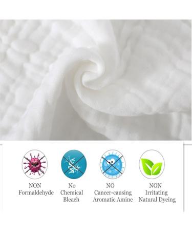 MUKIN Baby Washcloths - Natural Muslin Cotton Baby Wipes for Sensitive Skin - 5 Pack 12x12 inches - Buy Online on GoSupps.com