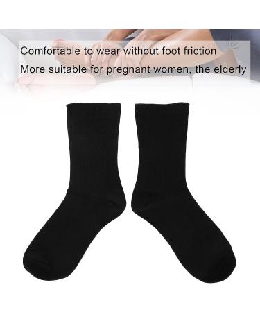 Diabetic Foot Ankle Quarter Socks for Swollen Edema & Circulatory Feet - Wide Non-Binding Top, Moisture Wicking - Black - Buy Online on GoSupps.com