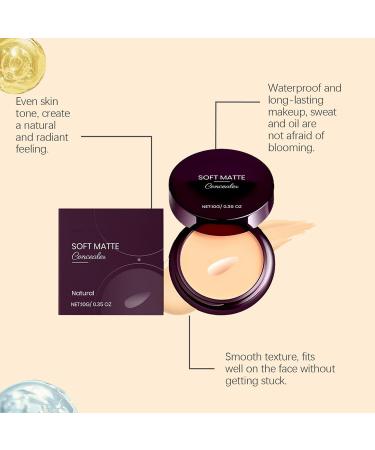 Matte Concealer Full Coverage Waterproof Concealer Cream Lightweight 10 Gram Waterproof Cream for Daily Use Indoor and Outdoor Natural color - Buy Online on GoSupps.com