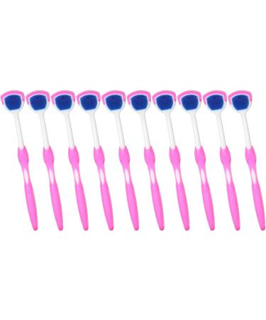 Buy Verdant Touch Tongue Cleaner Brush - Ergonomic Silicone Tongue Scraper for Oral Hygiene - Long Handle Pink - Buy Online on GoSupps.com