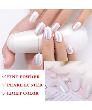 Neon Iridescent Chrome Nail Powder Set - Metallic Nail Pigment for Gel Nails | Magic Rainbow & White Pearl Glitter Decor (2 Pcs - Buy Online on GoSupps.com