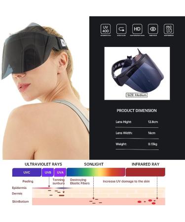 Hapifri Face Shield Sunglasses Sun Visor UPF 70+ UV Protection for Outdoors Sports - Black Small - Buy Online on GoSupps.com