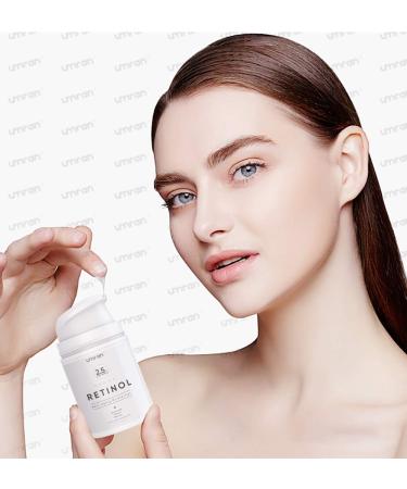 UMRAN Premium Retinol Cream 2.5% for Face and Eye Care - Anti-Aging Moisturizer with Hyaluronic Acid, Vitamin E, and Green Tea - Day and Night Cream, 50ml - Buy Online on GoSupps.com