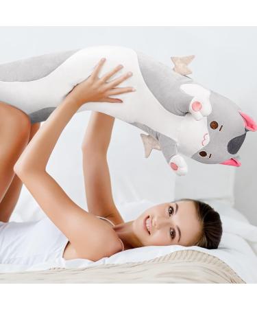 Mewaii 130cm Gray Kawaii Cat Plush Pillow | Soft Long Kitten Stuffed Animal Toy | Perfect Cuddly Gift - Buy Online on GoSupps.com