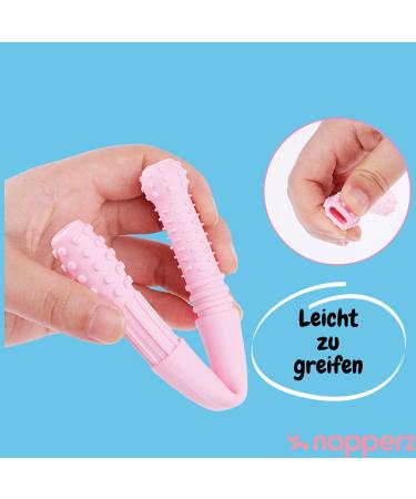 Nopperz Toothing Aid Double Pack - BPA-Free Silicone Bite Rings & Tubes for Baby Teething Relief - Colorful Purple & Blue - Buy Online on GoSupps.com
