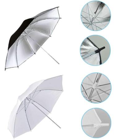 Photography Umbrella Lighting Kit - 4 Pack 33/84cm Soft White Translucent and Reflective Umbrellas for Studio Shooting - Photo and Video Lights - Buy Online on GoSupps.com