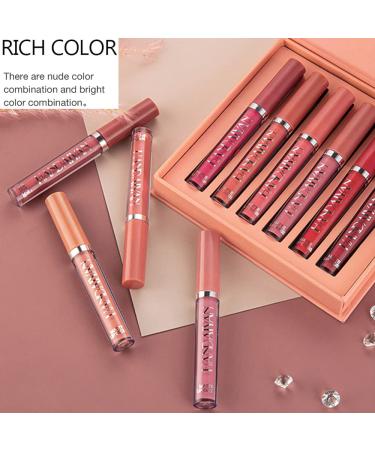 6Pcs Matte Liquid Lipstick Set | Long-Lasting Wear | Non-Stick Cup | Waterproof | Nude Colors | Lip Makeup Gift Set for Women - Buy Online on GoSupps.com