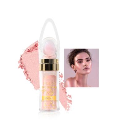 DAGEDA Body Glitter Powder  Fairy Powder Highlighter Powder Stick  Shimmer Patting Powder Glitter High Gloss Fairy Makeup  Natural Sparkle Face Lips Body Glitter Powder Cosmetic (Fairy Pink)