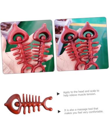 Buy Minkissy Herringbone Wooden Massage Comb | Creative Body & Face Massage Tool | Rosewood Hair Comb for Relaxation - Buy Online on GoSupps.com