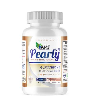 America Medic & Science Pearly Caps (60 Capsules) | 1500 mg Glutathione Supplement for Men and Women | Anti-Aging and Skin Lightening Pills | with Vitamin C L-Cysteine and Alpha Lipoic Acid 60 Count (Pack of 1)