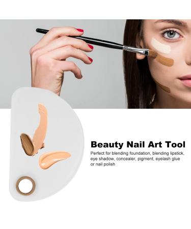 Professional Acrylic Cosmetic Mixing Palette | Semicircle Beauty Tool with Spatula for Makeup Nail Art & Eyelash Application - Buy Online on GoSupps.com