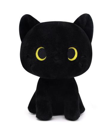 YamePuia black cat plush toy cute black cat plush toy kawaii black cat plush doll creative soft cat plush toy for children birthday Christmas sitting black cat - Buy Online on GoSupps.com