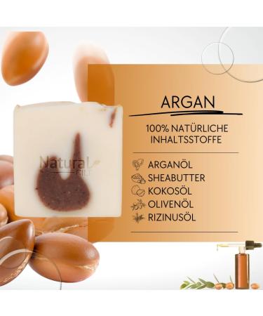 3x Natural Argan Soap - 100% Handmade Certified & Chemical-Free - Shower Soap for All Skin Types - Natural Food Cosmetics (3 Pack) - Buy Online on GoSupps.com