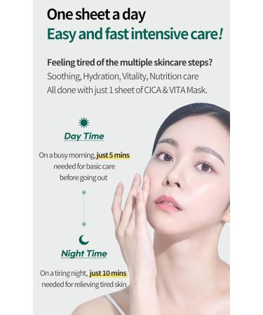 COSNORI Cica & Vita Daily Pure Mask - Vegan Sheet Masks for Soothing & Vitality Boosting | 30 Sheets of 100% Pure Lyocell - Buy Online on GoSupps.com