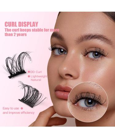 AMSDCN 10 Pairs Natural Cluster D Curly Lashes Multipack | DIY Wispy False Eyelashes | Individual 3D Mink Strips Extensions - Buy Online on GoSupps.com