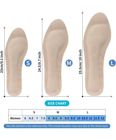 2 Pairs Full Length Pigskin High Heels Insoles - Arch Support Anti-Slip Cushion Inserts for Blister Relief | Size 8-9.5 - Buy Online on GoSupps.com