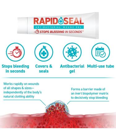 Wound Gel 0.3oz (5 Tubes) | Fast Bleeding Stop for Minor Cuts Scrapes & Razor Nicks - 5 Count - Buy Online on GoSupps.com