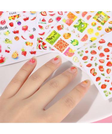 DIY Manicure Decor Summer Fruits Water Transfer Nail Salon Nail Tips Nail Decals Nail Stickers Self-Adhesive(D) - Buy Online on GoSupps.com