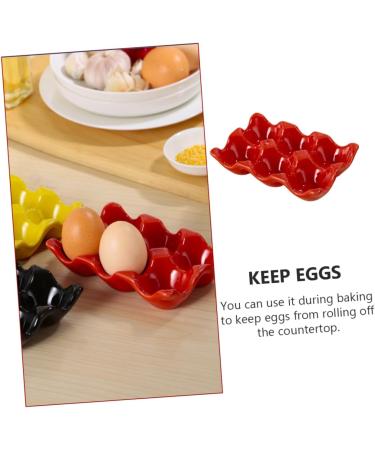 Angoily 1pc Egg Tray Egg Keeper Storage Reusable Egg Cartons Cup Holder Tray Decorations Ceramics - Buy Online on GoSupps.com