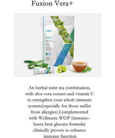 unionaren Fuxion Vera+ Herbal Mint Tea w. Natural Ingredients Aloe Vera Extract Vitamin C-Maintain a Strong Immune System Increases Resistance to Seasonal -1 Pouch of 28 Sticks - Buy Online on GoSupps.com