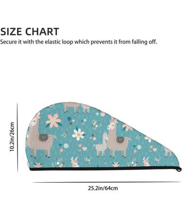 Hair Towel Wrap - Quick-Dry Towel Turban with Button | Teal Mama Llama Hair Drying Solution - Buy Online on GoSupps.com