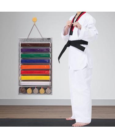 JEWERADO Karate Martial Arts Taekwondo Belt Display Holder Wall Hanging for 8 Belts  Hold 5 Medals Grey - Buy Online on GoSupps.com