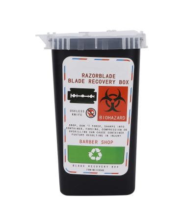 Blade tank razor blade disposal box disposal blade container disposal blade container Barbershop hairdressing salon Razor-blade-consolidated collecting box (black)