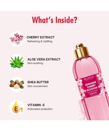 Japanese Cherry Blossom Bath & Shower Gel | 100% Vegan Body Wash for Men & Women | Hydrating & Paraben-Free | THE LOVE. CO | 100ml - Buy Online on GoSupps.com