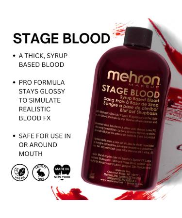 Mehron Stage Blood Dark Venous 470ml Realistic Special Effects Blood for Theatrical & Film Makeup - Buy Online on GoSupps.com
