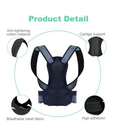 Fourket Humpback Correction Belt Posture Corrector Adjustable Back PU Material Suitable for Men and Women Size M Black - Buy Online on GoSupps.com