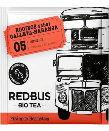  REDBUS Redbus | Rooibos & Orange Biscuits | Rooibos Infusion with Orange Almond & Pistachio Individually Wrapped Filters - 15 Pyramids (37.50 g) | Caffeine-Free Rooibos - Buy Online on GoSupps.com