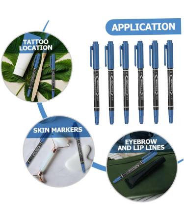 Beavorty 6pcs Eyebrow Marker Pen White Piercing Marking Pen Waterproof Makeup Maker Writing Brush Body 13.9x1.8cm Blue - Buy Online on GoSupps.com