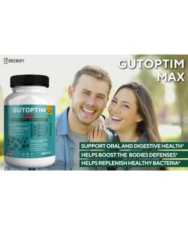 GREENVIFY GutOptim Max for Gums and Teeth Health - 40 Billion CFU Advanced Oral Probiotics Fresh Breath Support - 120 Capsules Oral Care Gums and Teeth Supplement (2) - Buy Online on GoSupps.com