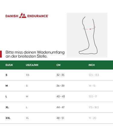 Danish Endurance Compression Stockings (1 | 3 Pairs) - Calf Bandage 21-26 mmHg for Women & Men - XL Black/Gray - Buy Online on GoSupps.com