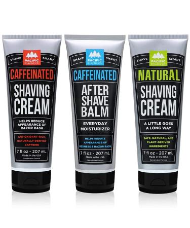 Pacific Shaving Company 3-Pc Shaving Essentials Set | Natural Ingredients Natural Shave Cream Caffeinated Shaving Cream Caffeinated Aftershave 1 ea