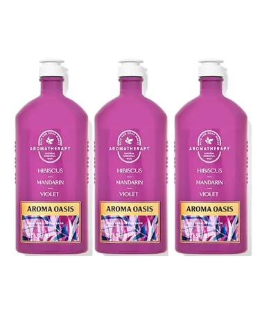 Bath & Body Works Aromatherapy Hibiscus Mandarin Violet Body Wash & Foam Bath Gift Sets 10 fl oz per Bottle (3 Pack) (Hibiscus Mandarin Violet)