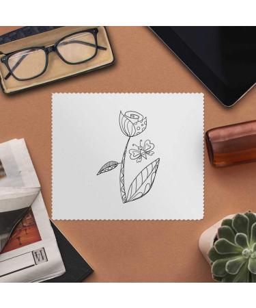 Azeeda Scribble Flower Microfiber Lens Cleaning Cloths - 2 Pack for Eyeglasses | International Shipping Available - Buy Online on GoSupps.com