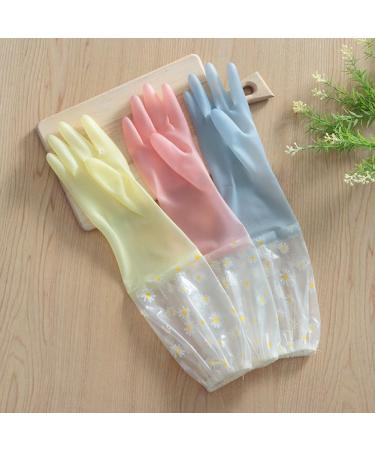 Rosrrtlm 3 Pairs Reusable Rubber Gloves Non-Slip Laundry Kitchen Gardening Household Gloves Easy to Use 50CM - Buy Online on GoSupps.com